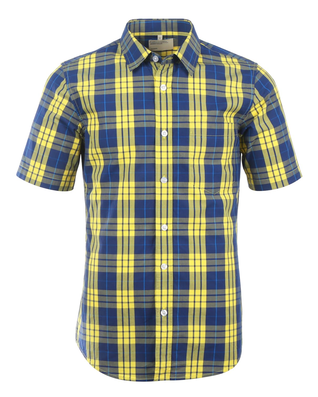 Photo 1 of Men's Plaid Button Down Short Sleeve Shirts Casual Dress Regular Fit Shirt small