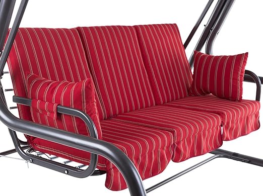 Dajar 466492 Auflagenset für 4-Sitzer Hollywoodschaukel Rimini C033-03SB Patio Rot 115 x 60 x 9 cm