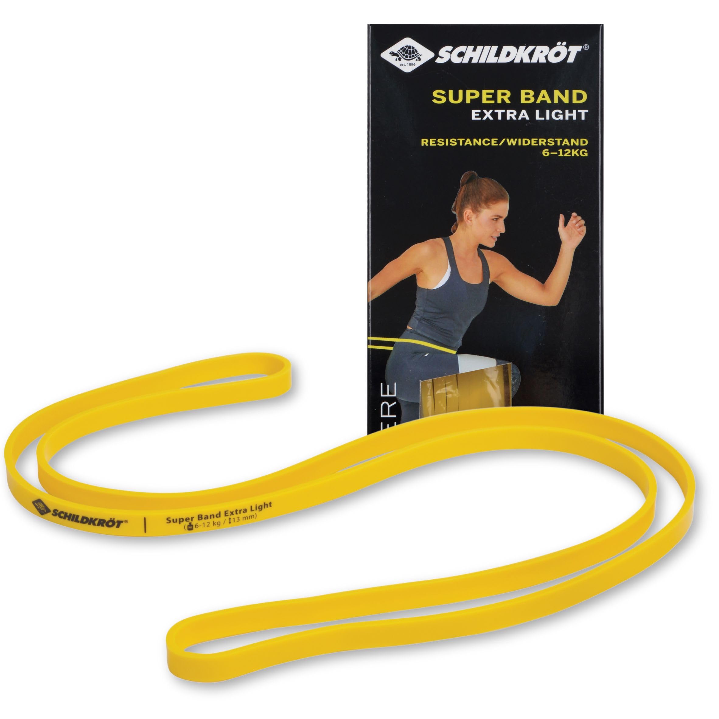 Schildkröt Fitness Super Band Extra Light, Premium Resistance Bands 6-12 kg, 13 mm Wide, Yellow, 960225