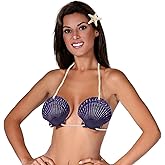 Purple Shell Bra with Cord and Starfish Hair Clip, Halloween Costumes for Mermaid