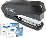 Rapesco 1466 Germ-Savvy ECO Luna Less Effort Stapler Black 50 Sheet
