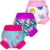 BIG ELEPHANT Baby Swim Diapers 3-Pack – Reusable Waterproof Swim Pants for Boys and Girls, Soft Breathable Swimwear for Pool