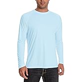 Men's Sun Protection Shirts UPF 50+ UV Long Sleeve Rash Guard Shirts Lightweight Quick Dry for Fishing Swimming Running