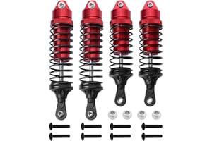 HobbyPark RC Shocks for 1/10 Traxxas Slash 4x4 Hoss Rustler Stampede Bandit VXL Nitro Shock Absorber Damper Set Upgrades Parts Replace of 5862 (Red)