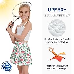 Soneven Girl's Skorts Tennis Skirts with Shorts