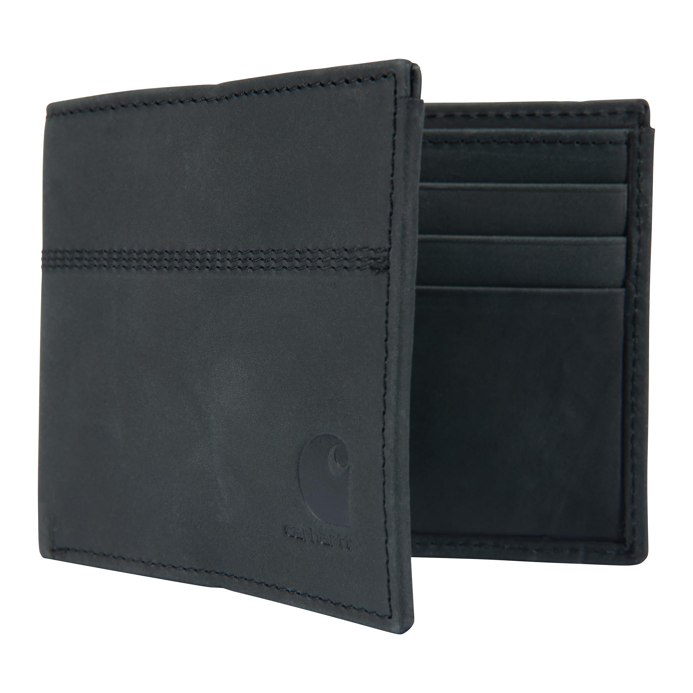 Carhartt Men’s Full Grain Saddle Leather Wallets, RFID Blocking Bifold, Trifold, and Front Pocket Options, Gifts for Men