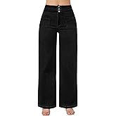 roswear Wide Leg Jeans Woman High Waist Stretchy Loose Denim Pants