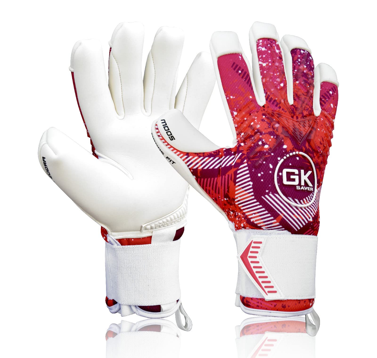 GK Saver Football Goalkeeper Gloves MODESTY MD05 PINK Professional Argo Negative Cut Goalie Gloves Size 6 to 11 GK Goalkeeping Gloves (MD05 PINK NF 8)