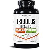 HealthFare Tribulus Terrestris for Men & Women | 32,500mg Ultra Potency Extract | 95% Saponins | 200 Capsules | Natural Stren