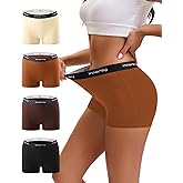 INNERSY Women's Boy Shorts Underwear Cotton Boyshorts Panties High Waist Boxer Briefs 4-Pack