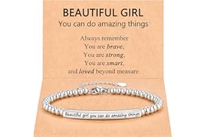 BxkSky Beautiful Girl You Can Do Amazing Things – Inspirational Bracelet Birthday Christmas Gifts for Teen Girls