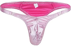 winying Mens Shiny Metallic Low Rise Ruched Sissy Pouch Panties G-string Thong Bikini Briefs Lingerie Underwear