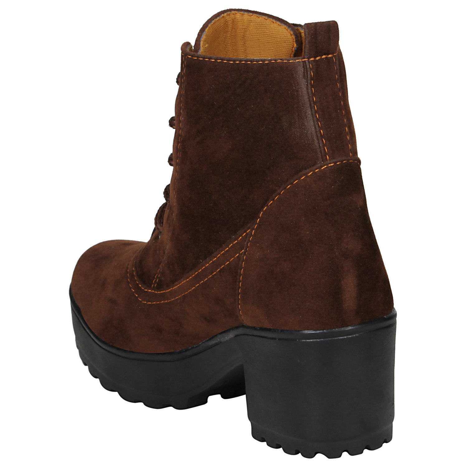 fashimo women's black leather look ankle length boot