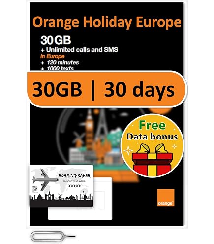 SimPower Europe UK Travel Prepaid ESIM – 5-30GB Data, 7-30 Days – No Physical SIM