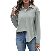 Susclude Button Down Shirts for Women Long Sleeve Womens Dress Shirts Wrinkle-Free Collared Fall Work Business Casual Tops