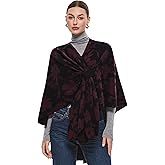 PULI Women's Elegant Shawl Wraps Soft Open Front Poncho Sweater for Spring Fall Winter