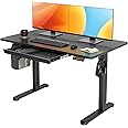 Claiks Standing Desk with Drawers, Stand Up Electric Standing Desk Adjustable Height, Sit Stand Desk Computer Workstation, 48 Inch, Black