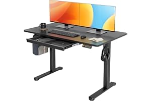Claiks Standing Desk with Drawers, Stand Up Electric Standing Desk Adjustable Height, Sit Stand Desk Computer Workstation, 48 Inch, Black
