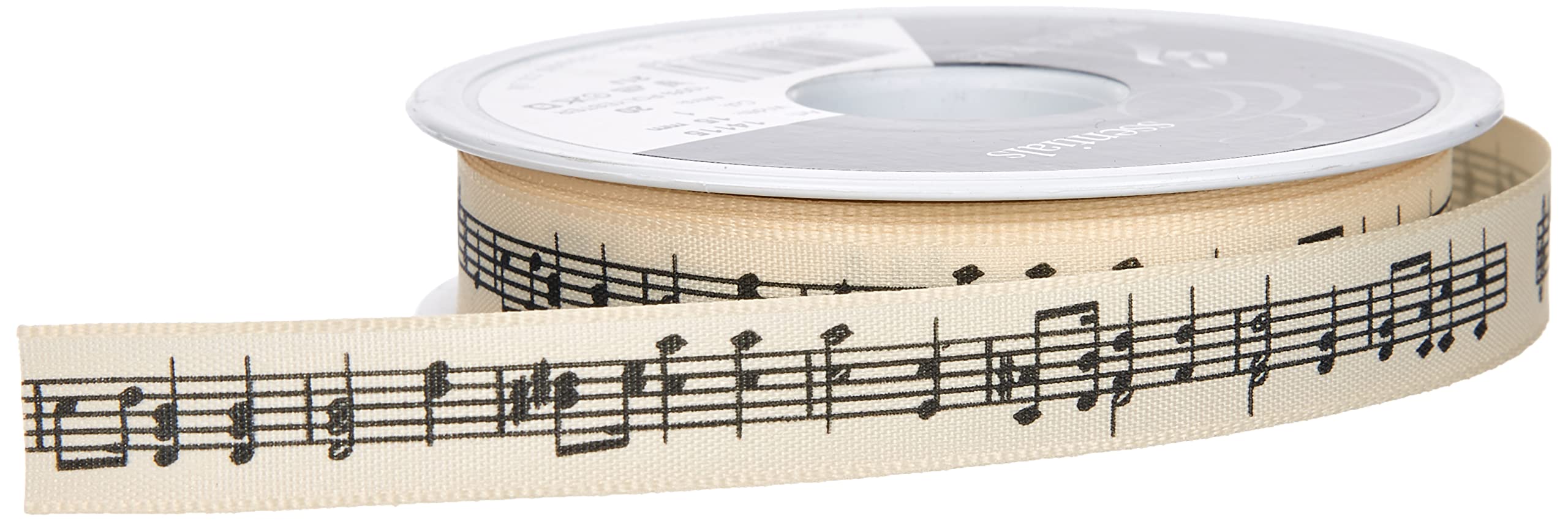 Berisfords Musical Notes Ribbon, Natural