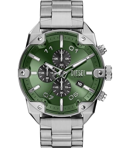 Amazon.com: Diesel Men's Spiked Chronograph Stainless Steel Watch