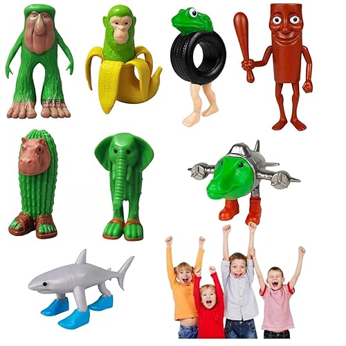 8PCS Tung Tung Tung Sahur Figures, 3D Tralalero Tralala Toy Desk Decor Creative Desk Decorations Creative Home Decor and Collectible Figurines for Friends Family (E)