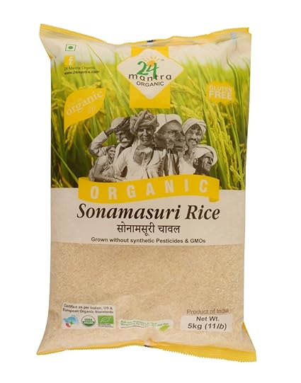 24 Mantra Organic Sonamasuri Raw Rice Polished, 5kg