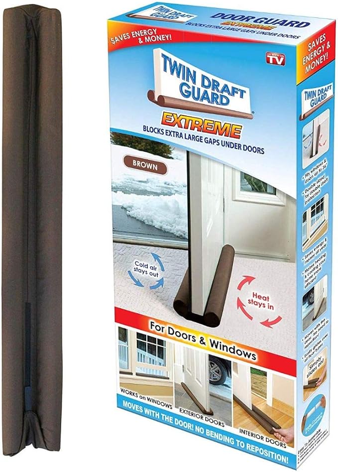 Bestow Cloth Dual Side Door Draft Guard Stopper, 15 x 5 x 5 cm, Brown