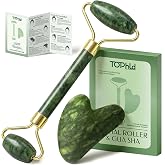 Face Roller &amp; Gua Sha Facial Tools, Face Massager for Self Care, Jade Roller for face, Jawline Sculpting and Puffiness Reducing
