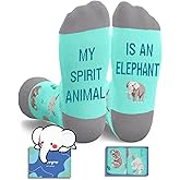 HAPPYPOP Funny Socks for Men Women - Squirrel Giraffe Bear Panda Fox Moose Gifts for Teens