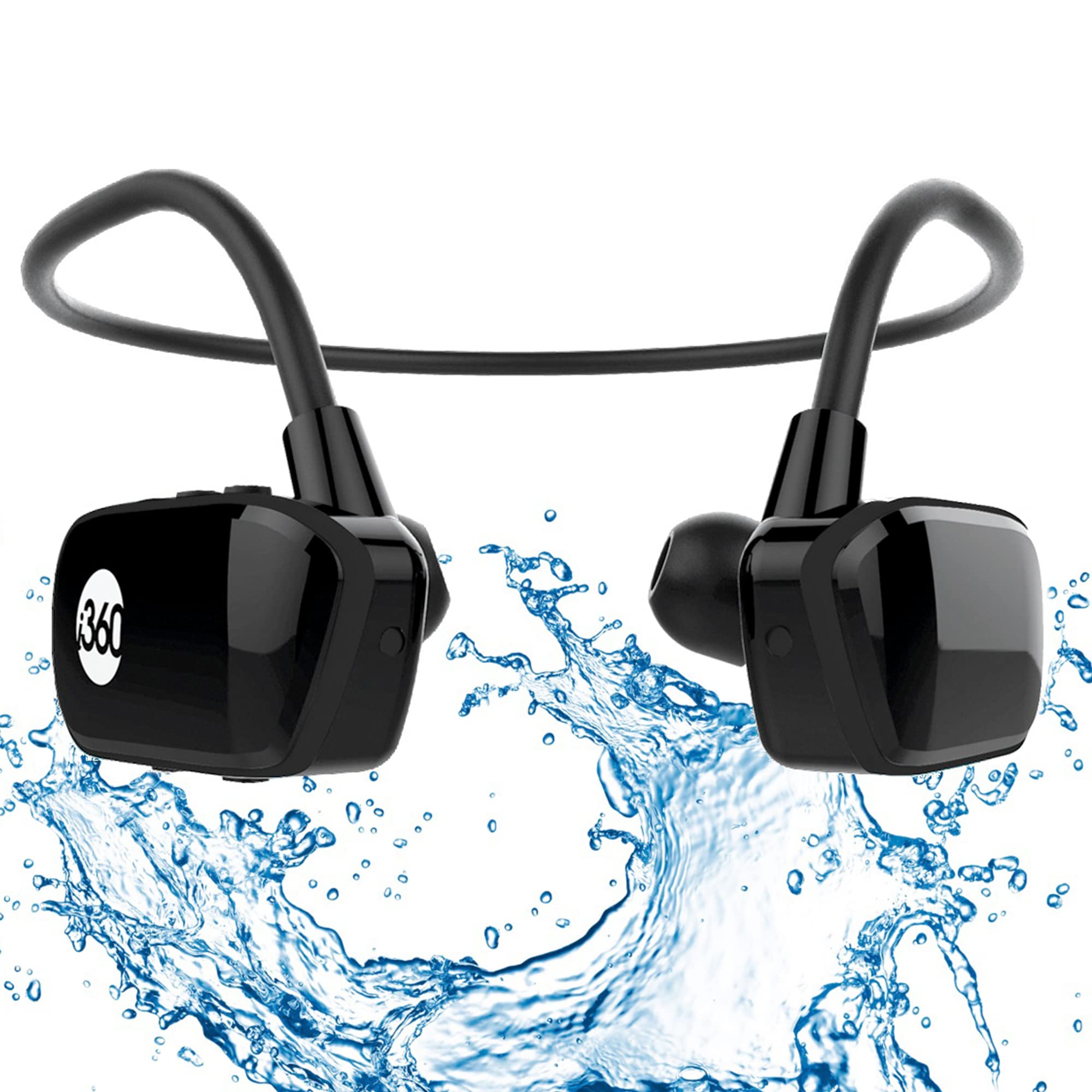 i360 Swimming MP3 Player Underwater Waterproof to 3 Meters - Wireless Earphones Headphones 8GB MP3 Player - listen to your Music Whilst Swimming/Running/Training/Gym Waterproof Sport MP3 Music Player