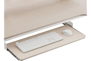 EUREKA ERGONOMIC Adjustable Keyboard Tray Under Desk, 28x11 Inch Large Slide Out Keyboard & Mouse Platform Tray, Wooden Pull Out Computer Keyboard Drawer for Typing Home Office Desk, Maple