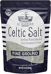 Le Marinier Celtic Salt Organic Fine Ground, 1.1lb - 18oz. Mineral Rich. 100% Natural and Unrefined. French Sea Salt Organic 