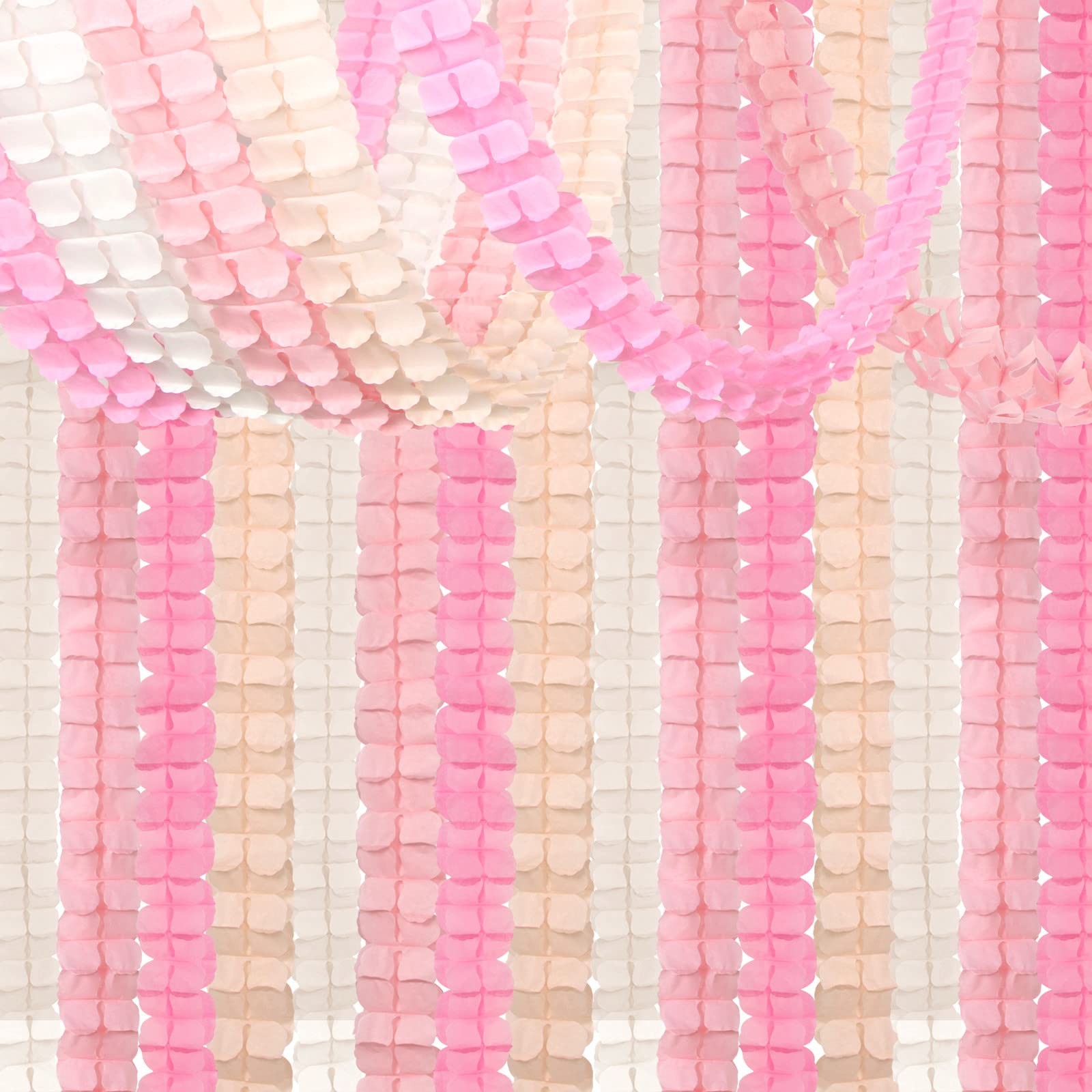 Photo 1 of Pink-White Peach Party-Decorations Streamers Garland - 157Ft Four-Leaf Clover Hanging Banner,Wedding Girl Birthday Baby Bridal Shower Engagement Bachelorette Decor Hugtmr