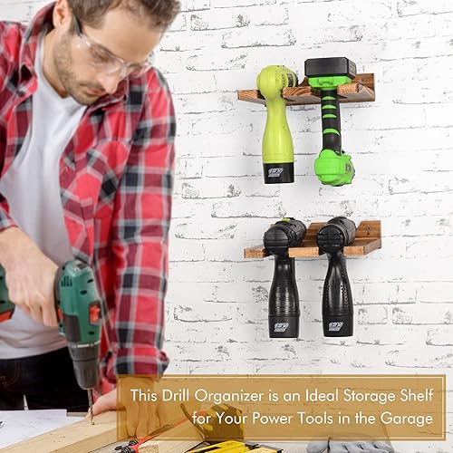 ikkle Drill Charging Station, Drill Organizer Rack Wall Mount