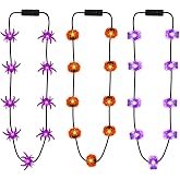 Bstge Halloween Light Up Necklace, Party and Trick or Treat | Plastic Necklaces, 3 Light Modes, Button Batteries Included, for Halloween Costume, Party Favors, Trick‑or‑Treat