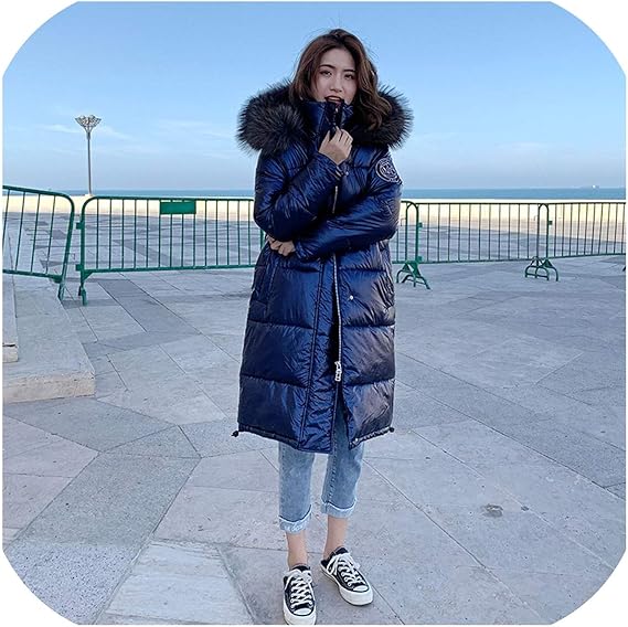 blue hooded parka