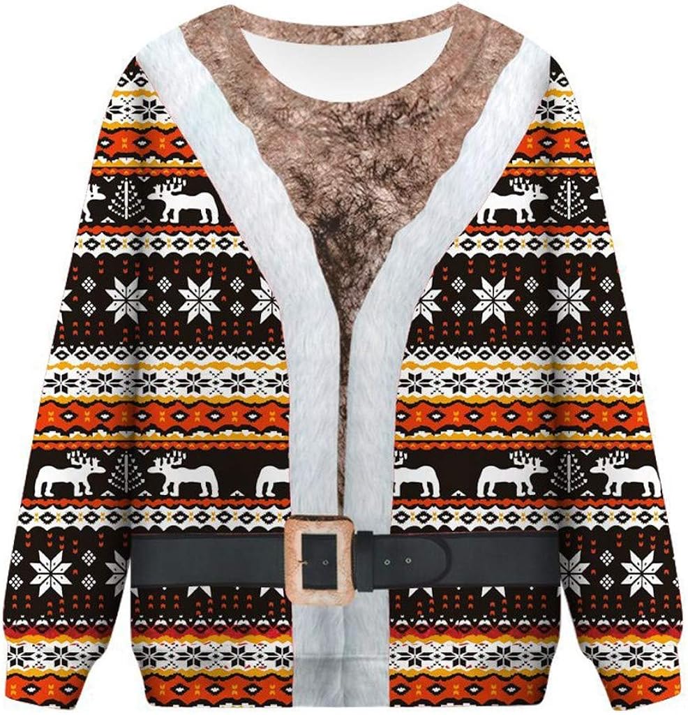 MoonHome Women's Xmas Christmas Button Print Sweater Cute Elk Santa Ugly Christmas Cardigan Female Cute Christmas Tree