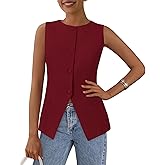 PRETTYGARDEN Women's Summer Suit Vest Tops 2026 Dressy Business Casual Sleeveless Button Down Trendy Fashion Blazer Waistcoat