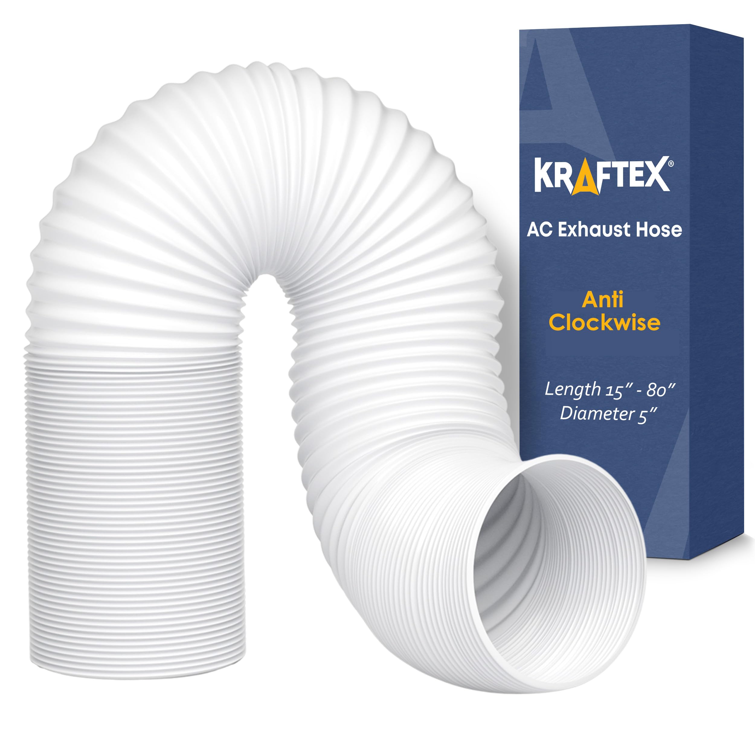 Photo 1 of Portable Air Conditioner Hose - AC Hose with 5" Diameter, Anti-Clockwise Thread & Length up to 80" - Exhaust Hose for Portable Air Conditioner Vent Compatible with Delonghi & LG Air Conditioner Parts