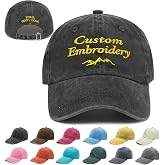 Custom Embroidered Hats, Personalized Embroidery Baseball Caps Add Your Logo Text Gift for Men Women