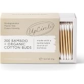 UpCircle Bamboo Cotton Buds - 200 Pieces - Sustainable, Plastic-Free, Fully Recyclable Ear Buds - A Staple For Any Bathroom