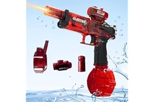 Naldoxyn Electric Water Gun for Kids Ages 8-12-Automatic Water Gun-Super Soaker with Automatic High Power,Beach Toys for Summer Outdoor Fun,Perfect Pool and Water Guns Play (Red)