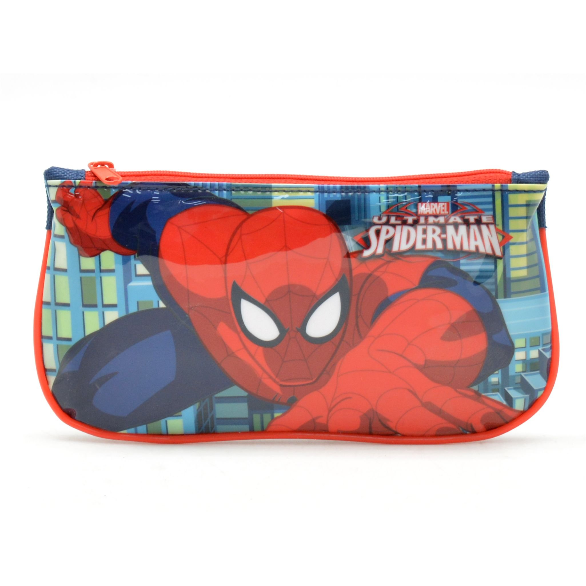 Spiderman Flat Canvas Pencil Case, Multicolour, 22 x 12
