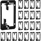 FGB 1 Gang Low Voltage Mounting Bracket, Black, 20-Pack | 1-Gang Low Voltage Box Brackets for Single Gang Wall Plate, Telephone Wires, Network Cables, HDMI, Coaxial, Speaker Cables