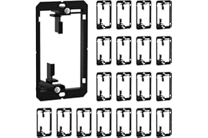 FGB 20 Pack Low Voltage Mounting Bracket, 1 Gang Low Voltage Box Brackets for Single Gang Wall Plate, Telephone Wires, Network Cables, HDMI, Coaxial, Speaker Cables, Black