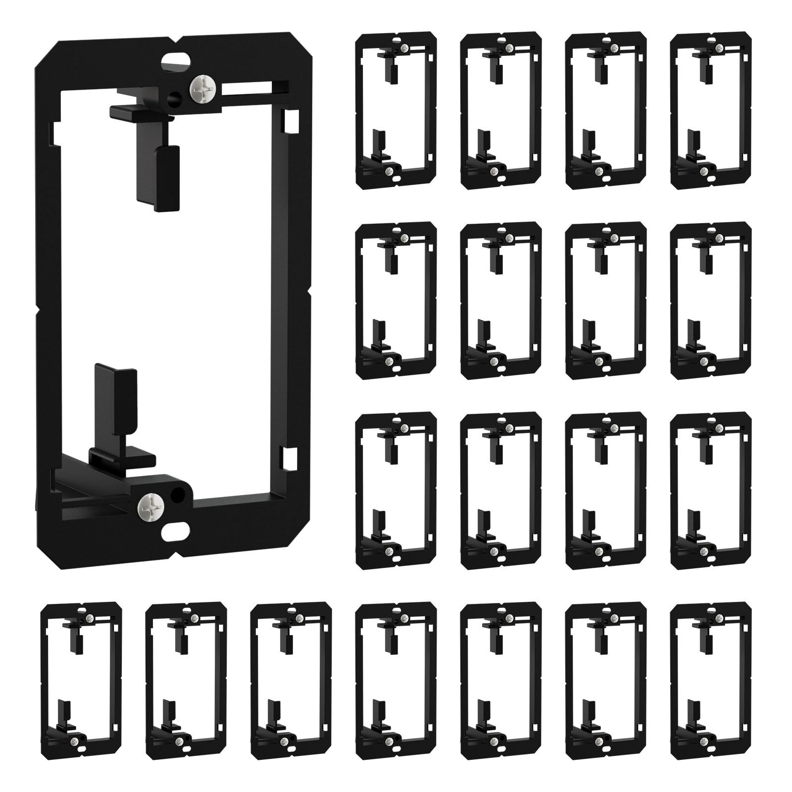 Photo 1 of FGB 20 Pack Low Voltage Mounting Bracket, 1 Gang Low Voltage Box Brackets for Single Gang Wall Plate, Telephone Wires, Network Cables, HDMI, Coaxial, Speaker Cables, Black