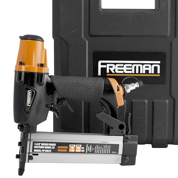 FREEMAN PP13823 PNEUMATIC 23-GAUGE 1-3/8″ MICRO PINNER WITH CASE AND BELT HOOK