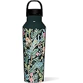 Corkcicle x Rifle Paper Sport Canteen - Keeps Drinks Cold 25 Hours - Stainless Steel - Triple-Insulated - Spill-Proof - Gift for Mom - Great for Mother's Day or Christmas - 20 oz - Peacock Blue