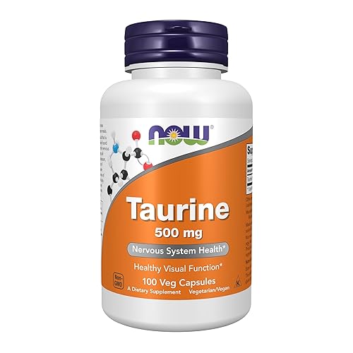 NOW Supplements, Taurine 500 mg, Nervous System Health*, Amino Acid, 100 veg Capsules
