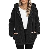 Nirovien Womens Sherpa Jacket Fuzzy Zip Up Hoodie Oversized Fleece Jackets Fluffy Coat with Pockets